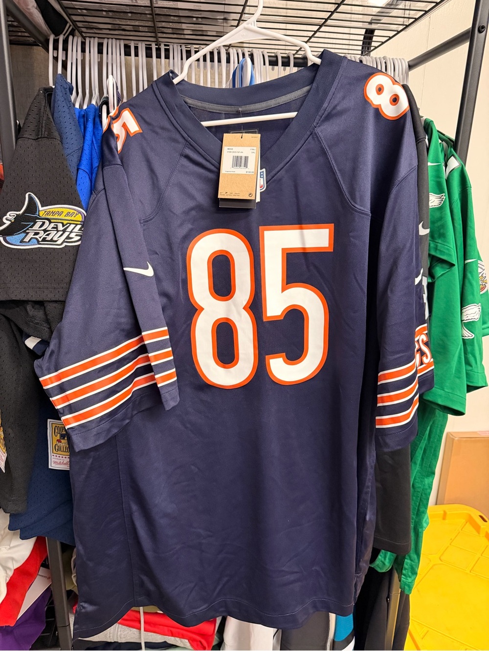 Nike Navy and Orange Football Jersey #85